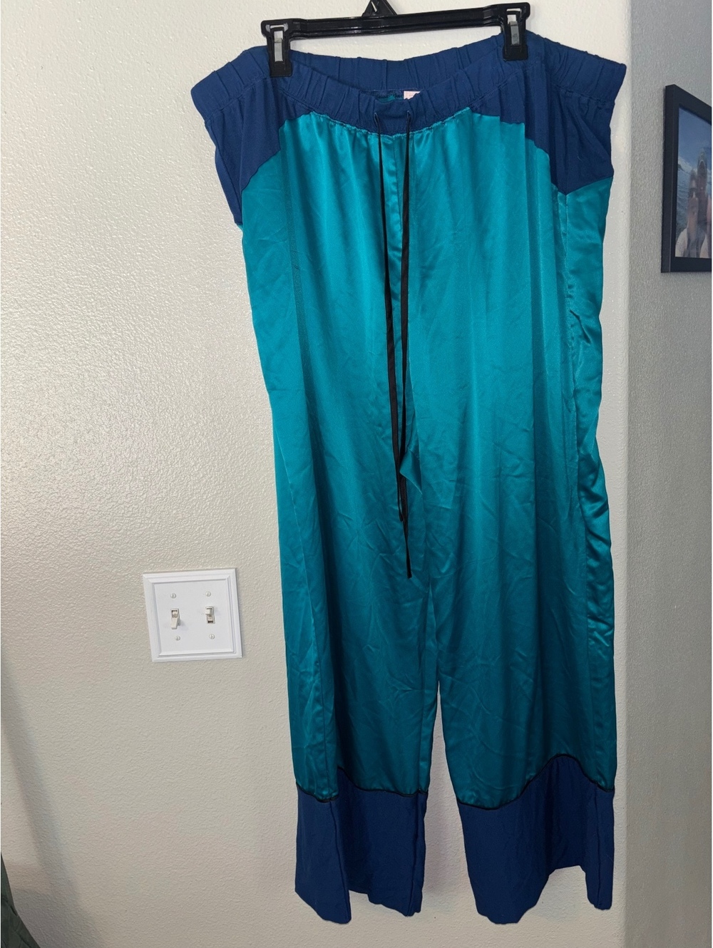 Sophie Theallet for Cacique Satin Colorblock Wide Leg Pajama Pants 26/28